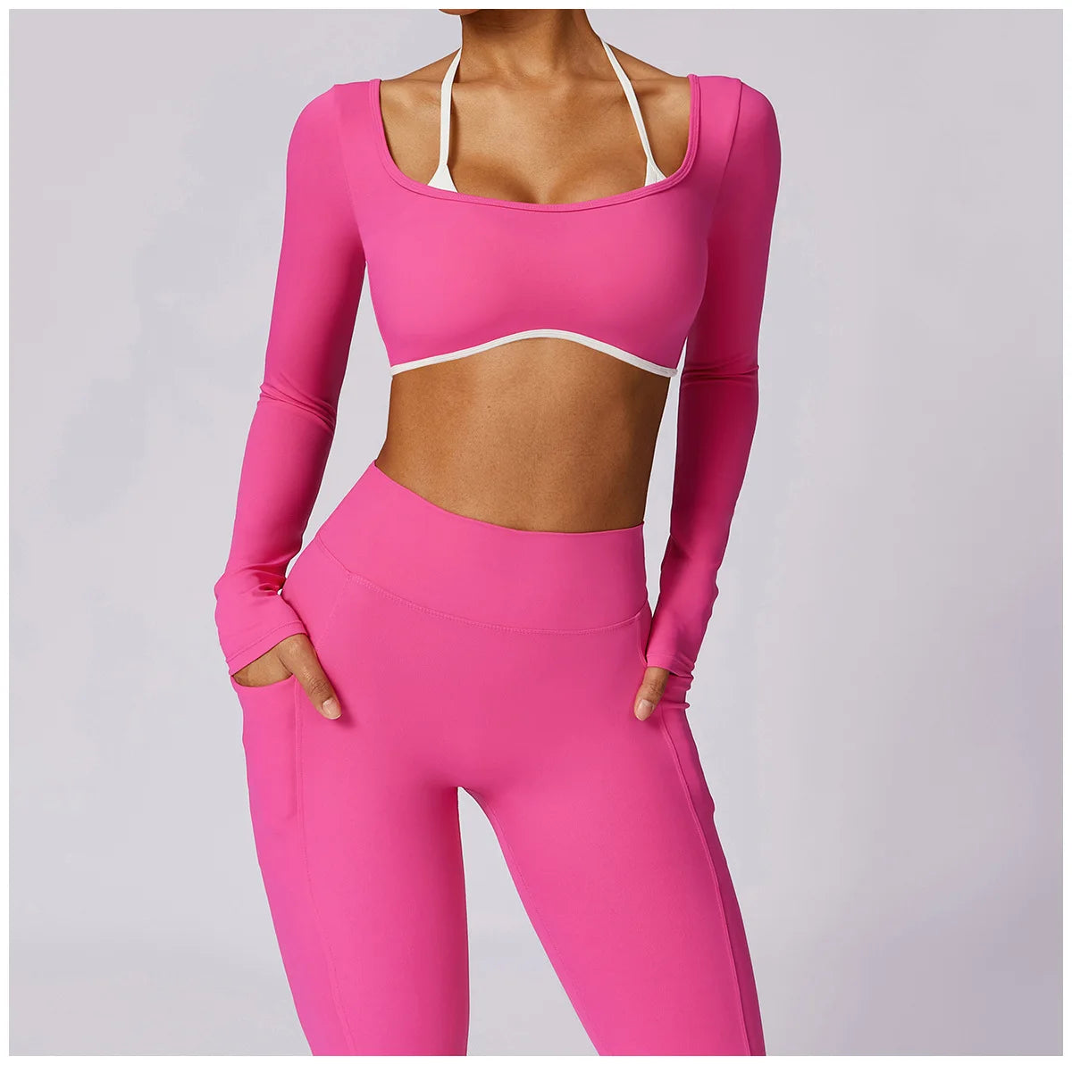 2Pcs Gym Set Women Workout Backless Yoga Suit