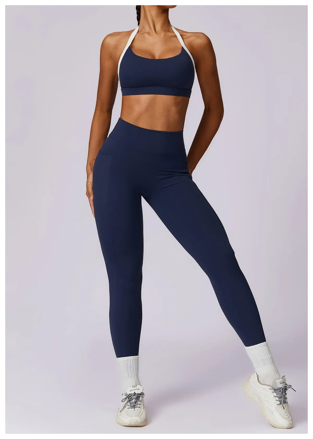 2Pcs Gym Set Women Workout Backless Yoga Suit