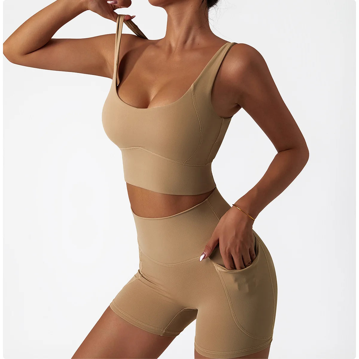 2PCS Seamless Women Tracksuit Yoga Set Workout Sportswear