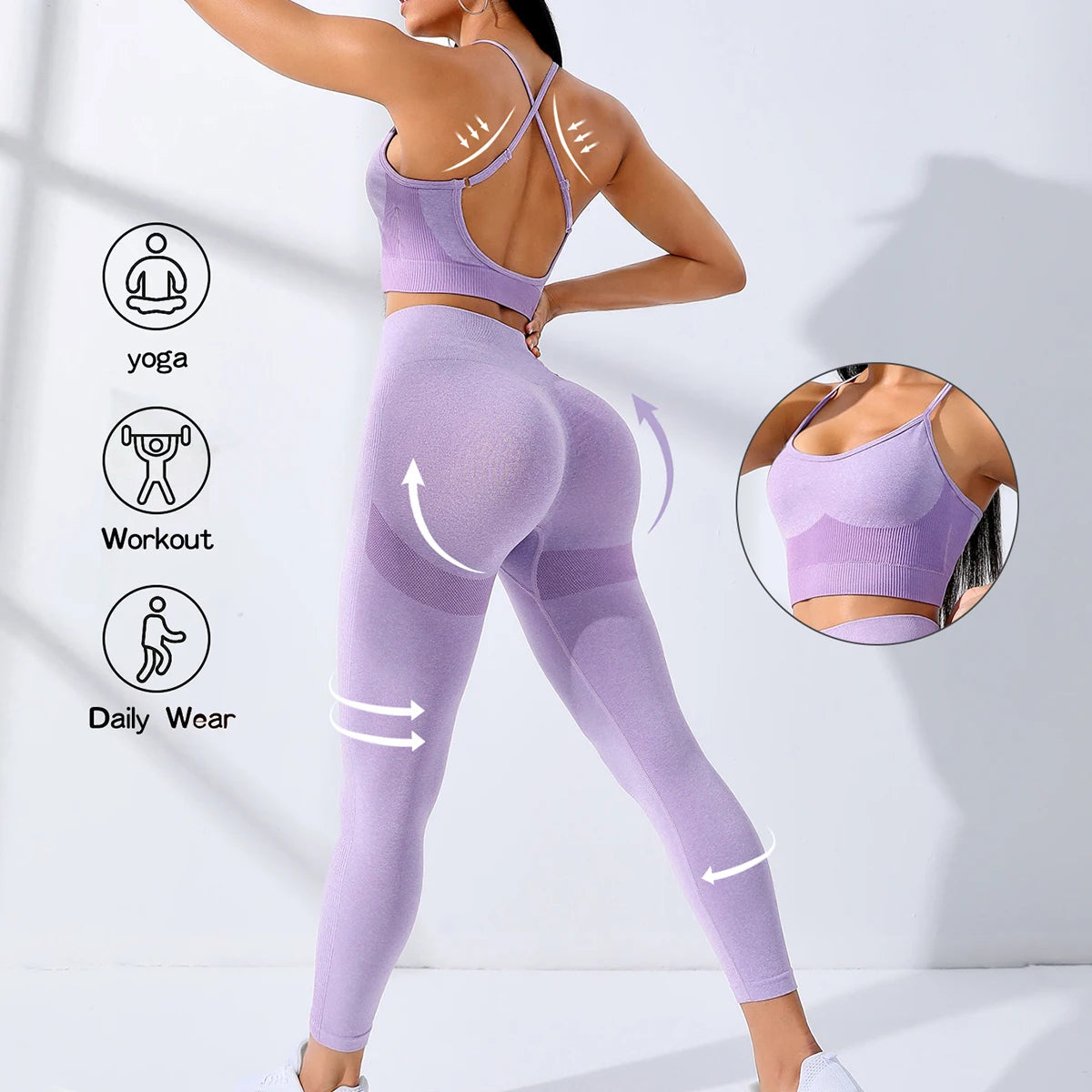 2/Pcs Seamless Workout Outfits