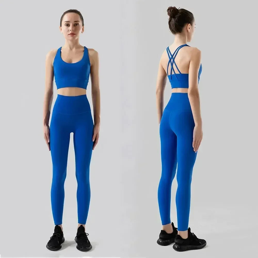 Sportswear Yoga Set Leggings and Tops Fitness