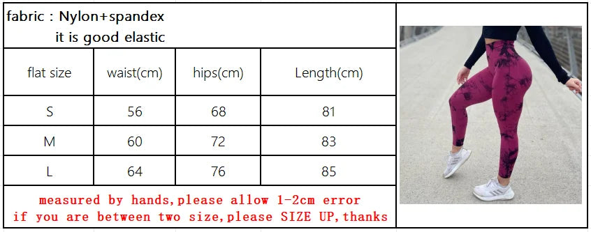 23 Colours Tie Dye Seamless Leggings Push Up