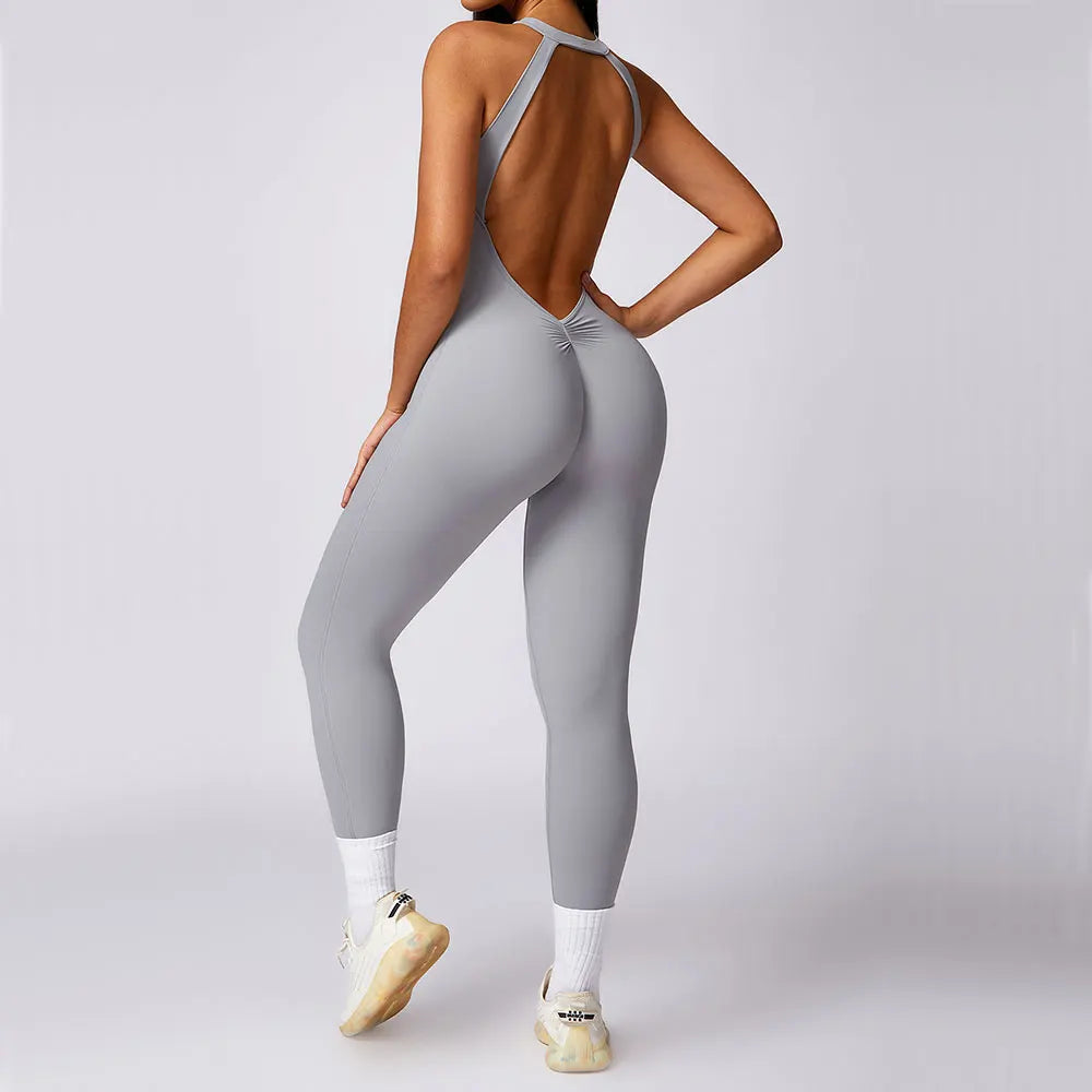 Romper Backless Set Workout Jumpsuit Fitness Bodysuit