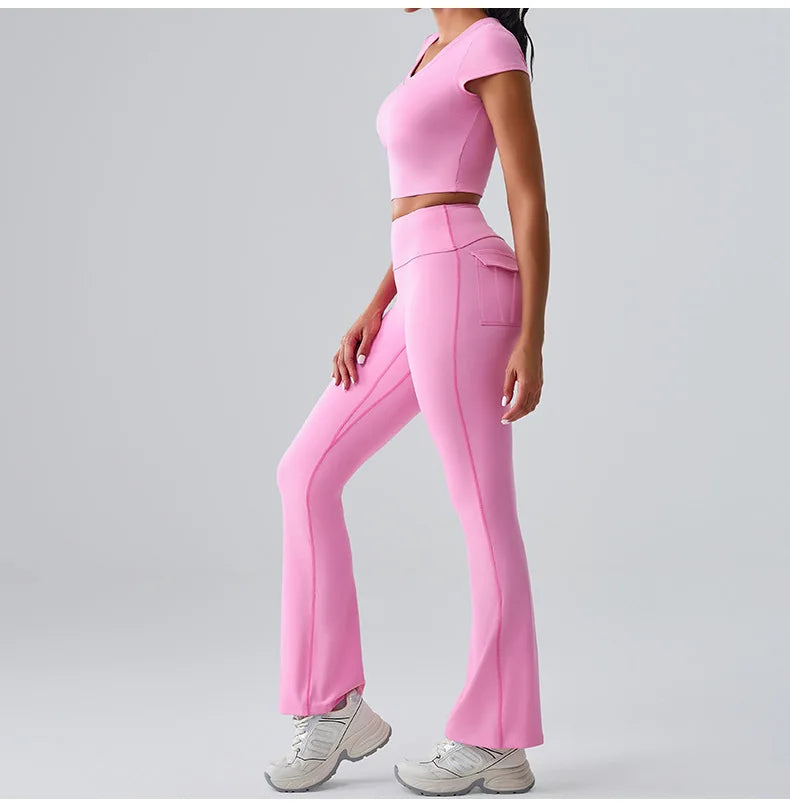 Sexy Women's Feeling Naked Training Set Gym Yoga 2 Pieces