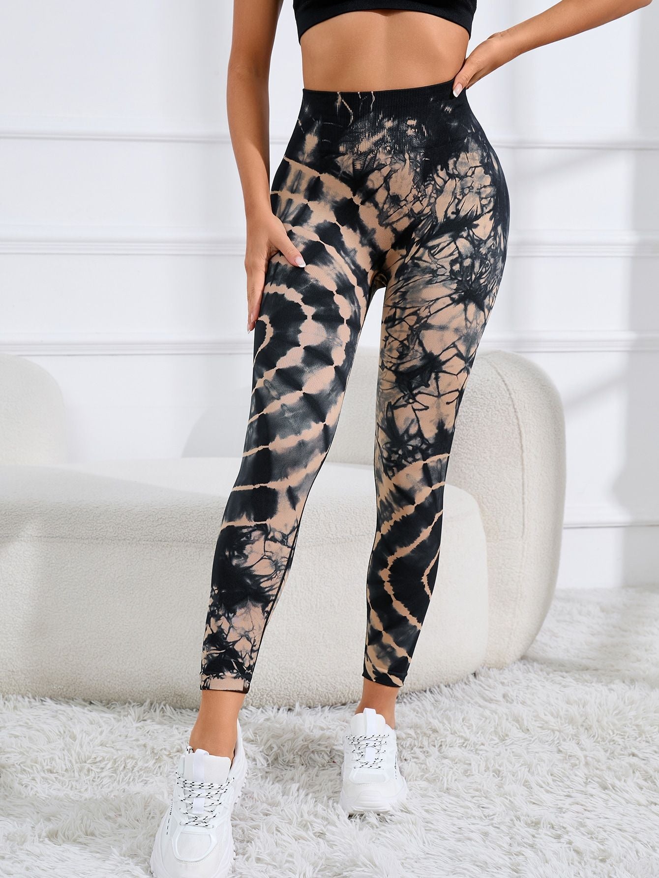 Women Print Seamless Pants Leopard High Waist