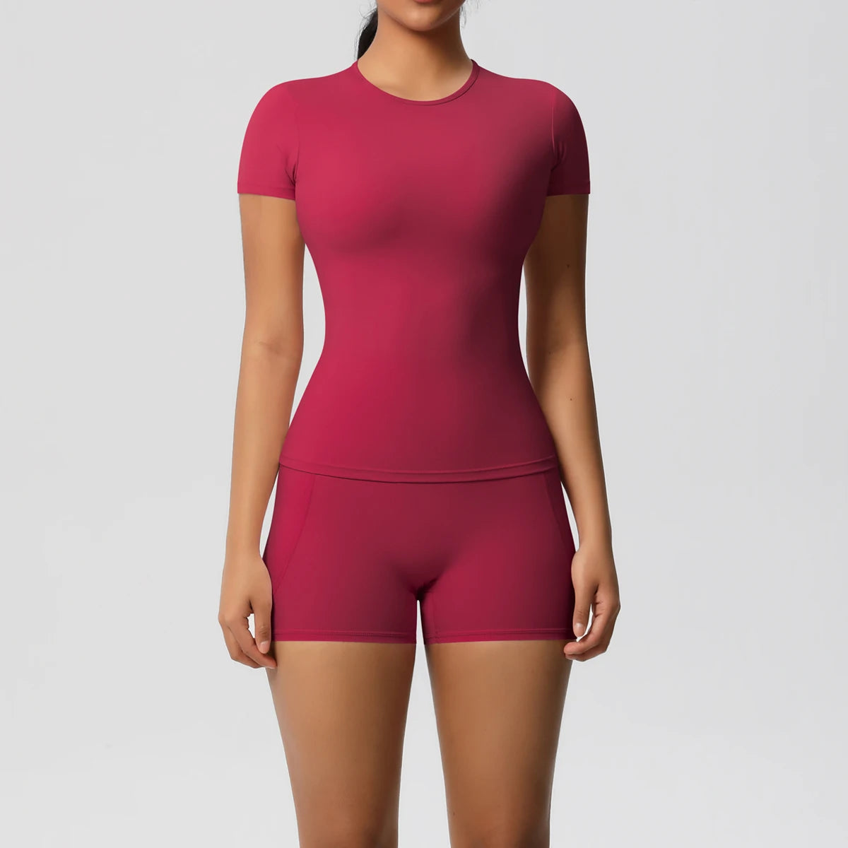 Workout Sportswear 2Pcs Yoga Shirt Push Up Workout Clothes