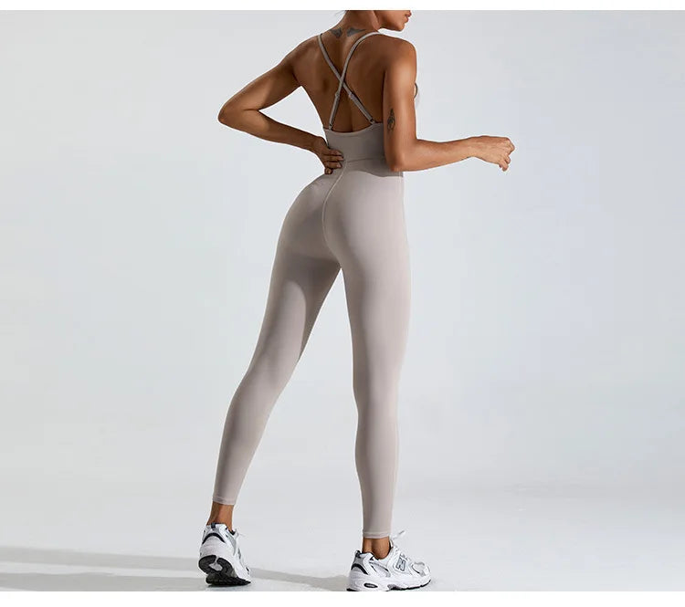 Yoga Jumpsuit for Women Fitness Backless Gym Clothing Set Yoga