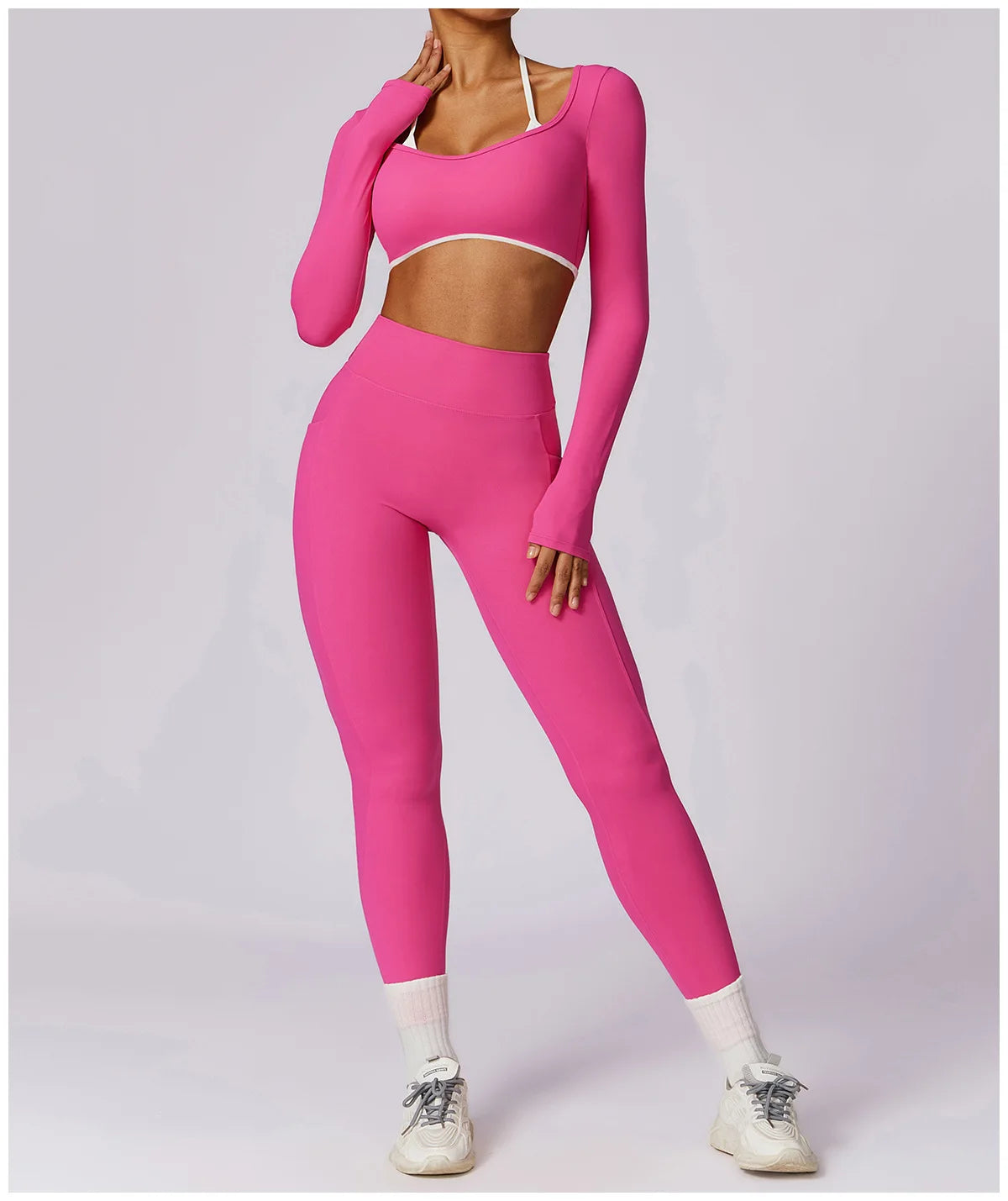 2Pcs Gym Set Women Workout Backless Yoga Suit