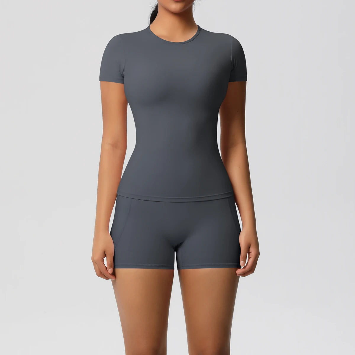 Workout Sportswear 2Pcs Yoga Shirt Push Up Workout Clothes