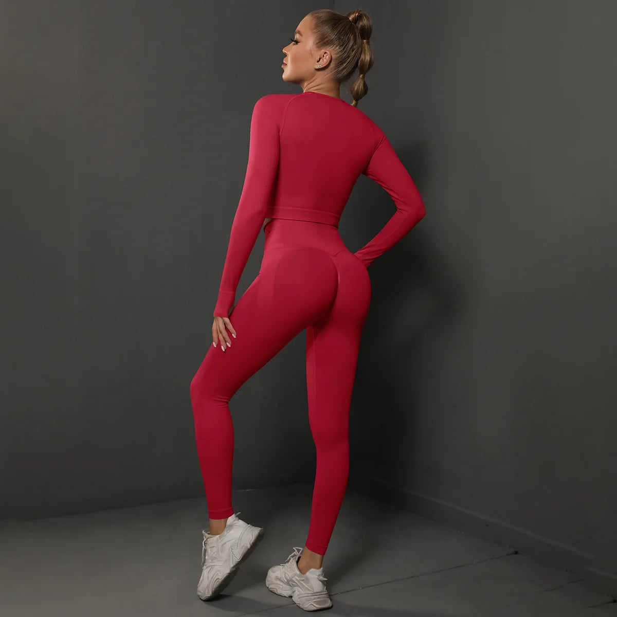 Women Sets 2PCS Energy Seamless Gym Tracksuits Tights Set