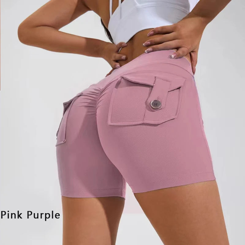 DIAS FIT JOY Tight Women's Shorts Pocket high waist lifting buttocks quick drying yoga shorts