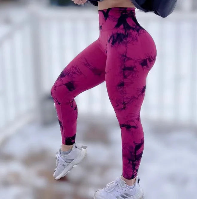 23 Colours Tie Dye Seamless Leggings Push Up