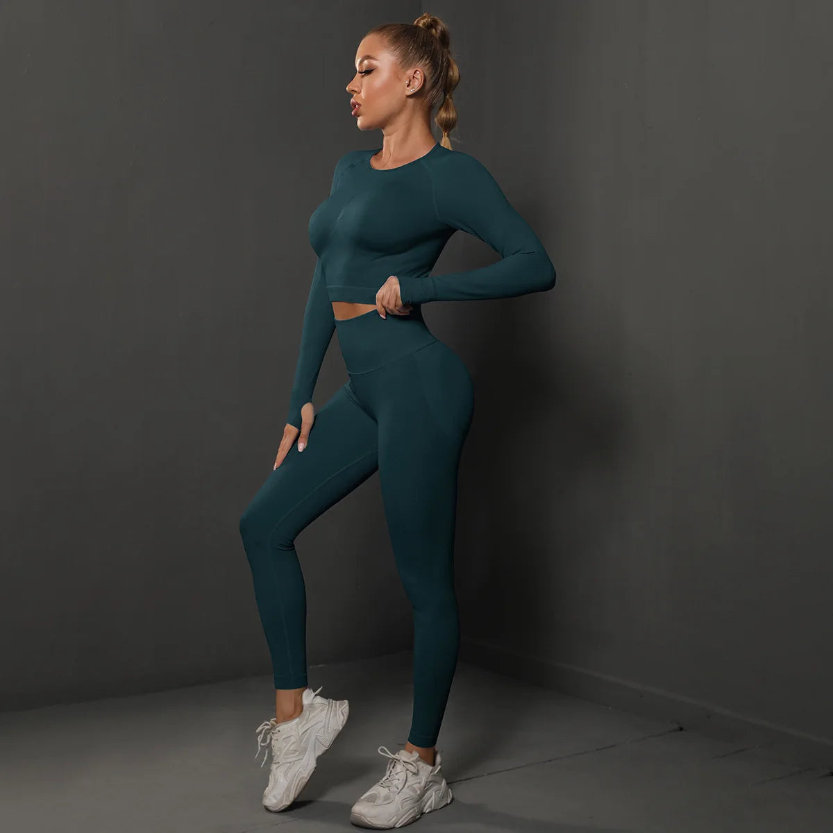 Women Sets 2PCS Energy Seamless Gym Tracksuits Tights Set