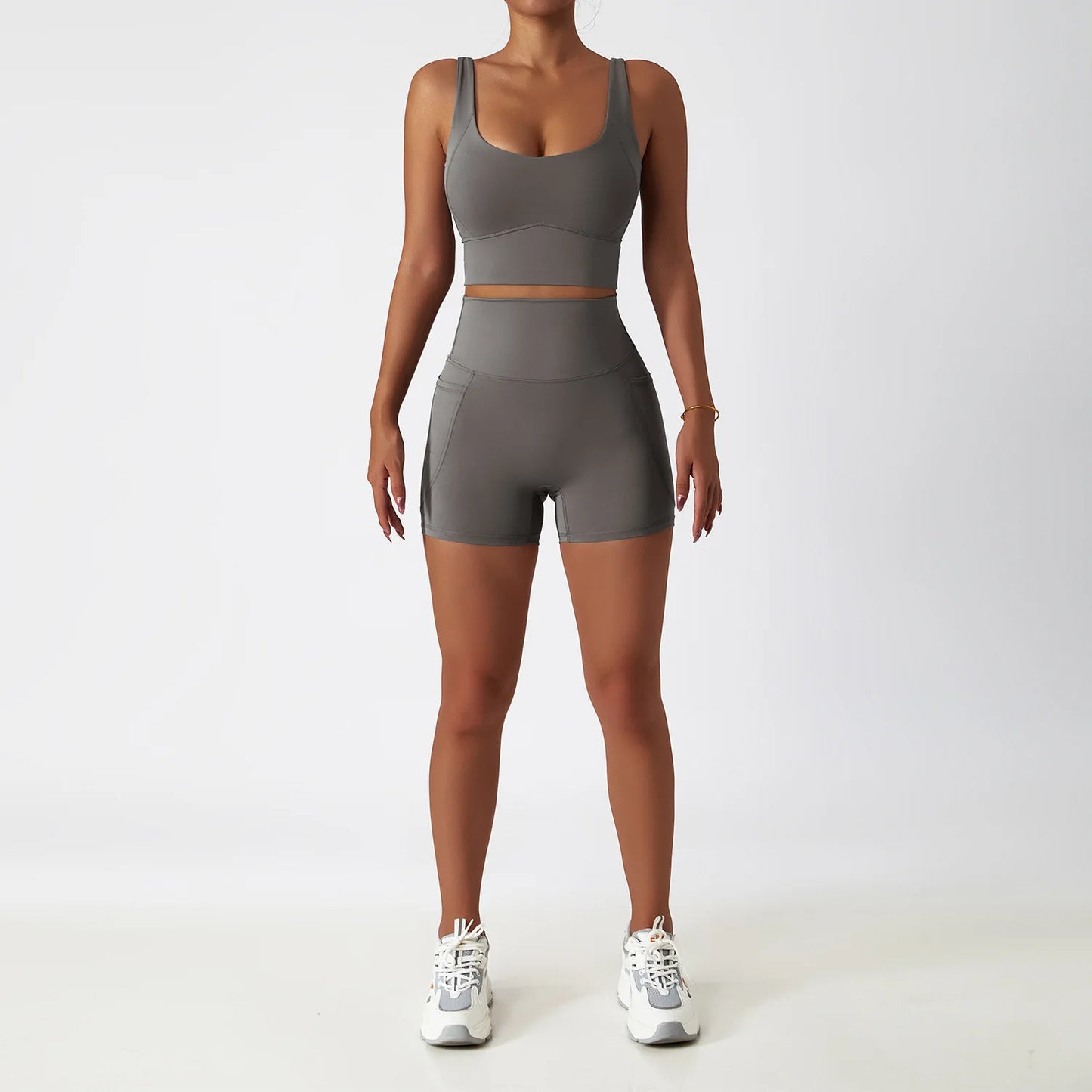 2PCS Seamless Women Tracksuit Yoga Set Workout Sportswear