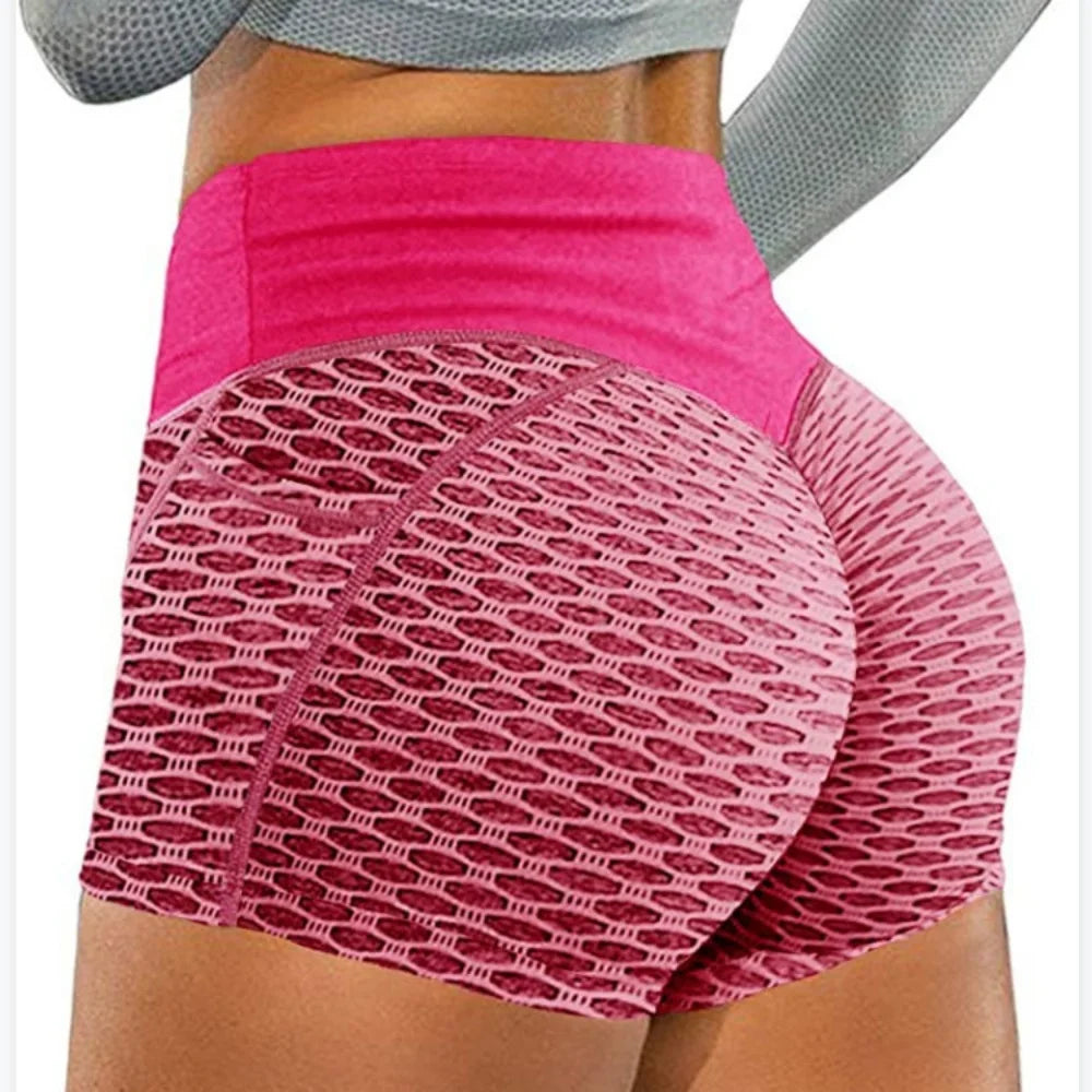 High Waist Honeycomb Yoga Shorts