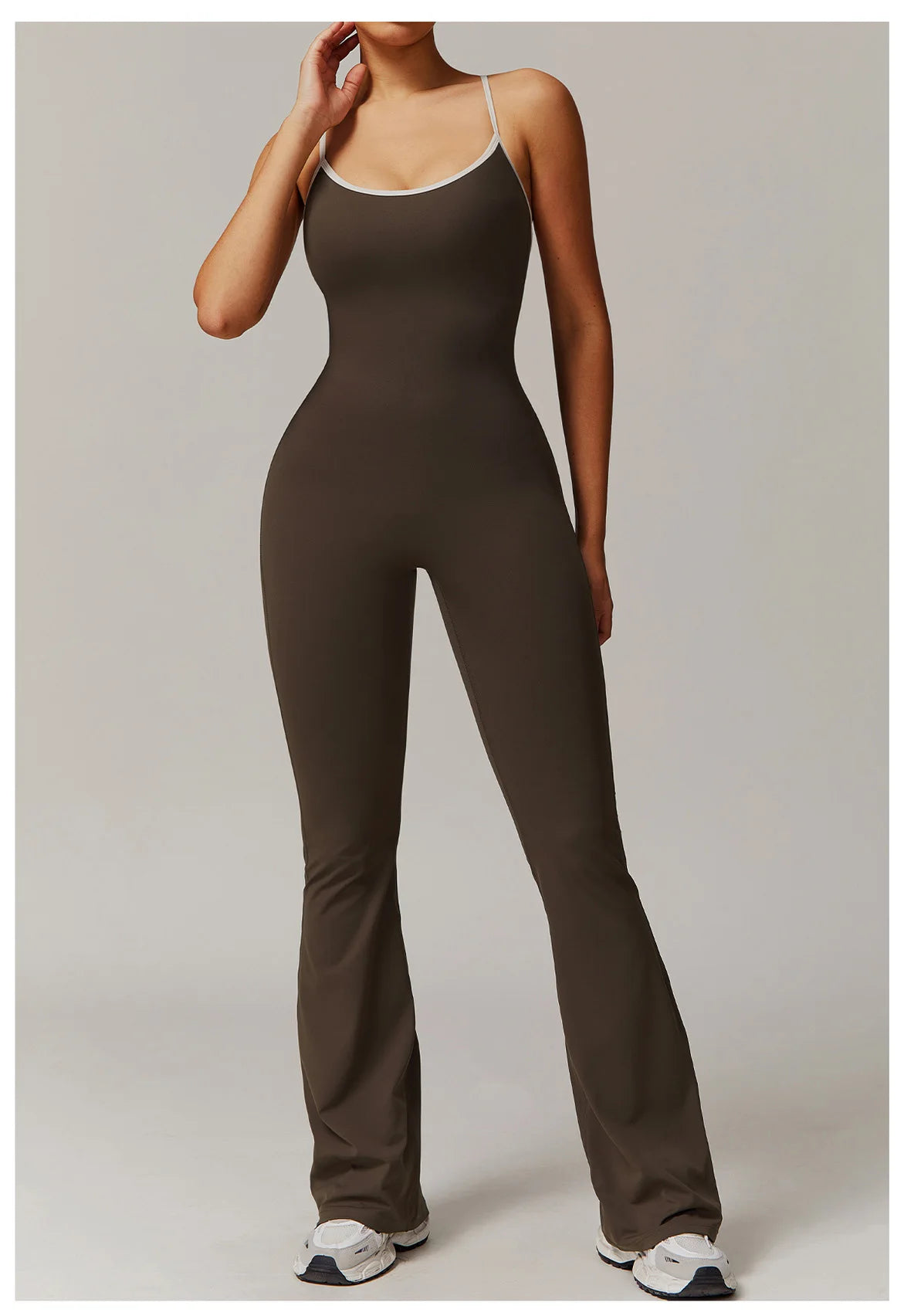 V Back Jumpsuit Gym Set