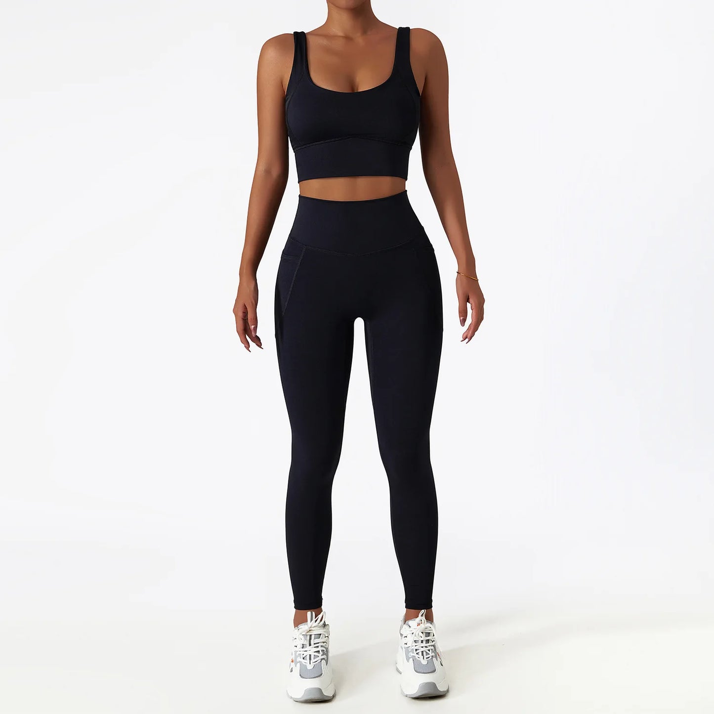 2PCS Seamless Women Tracksuit Yoga Set Workout Sportswear