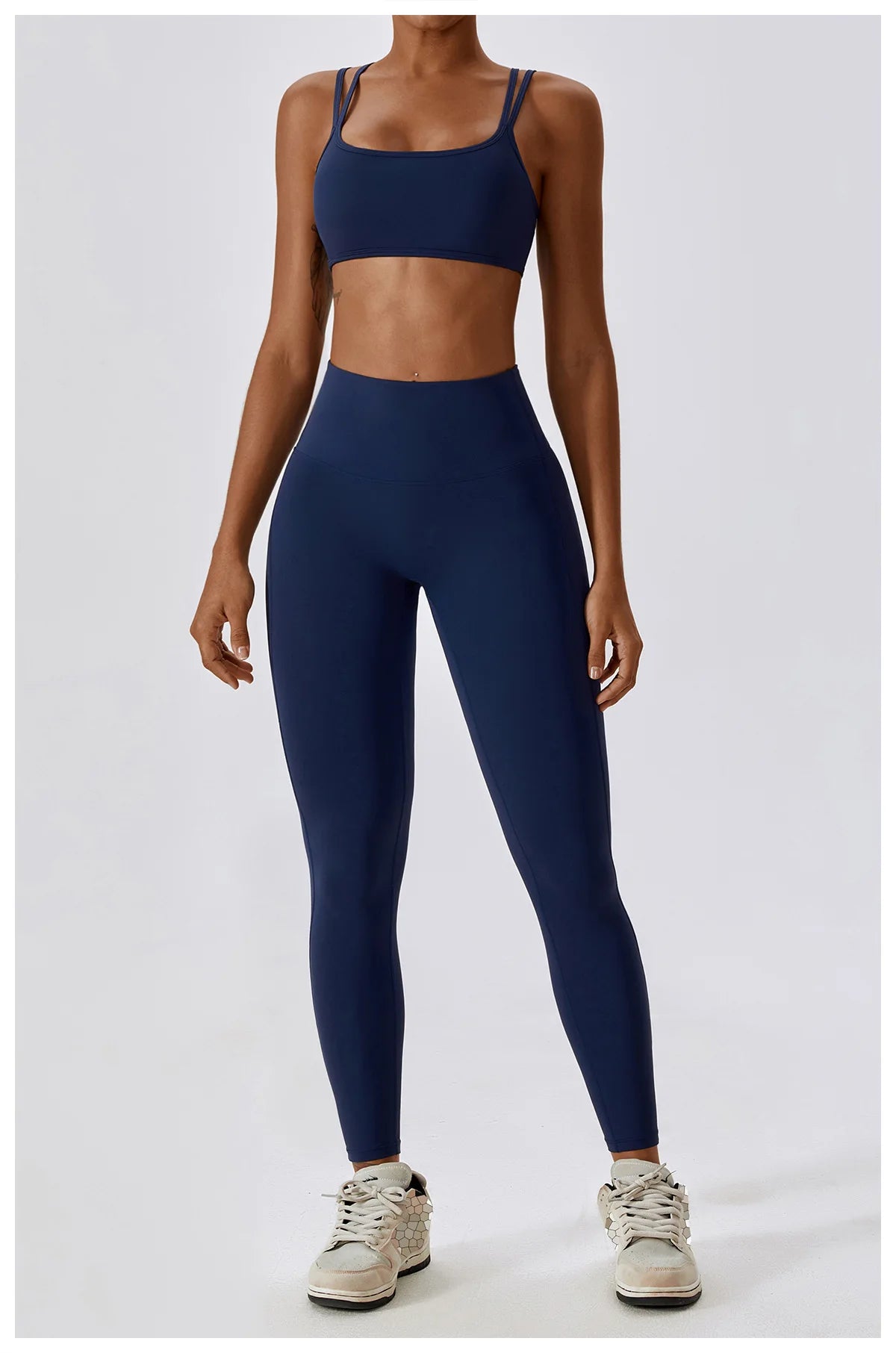 Athletic Wear High Waist Leggings And Top Two Piece Set Seamless Gym