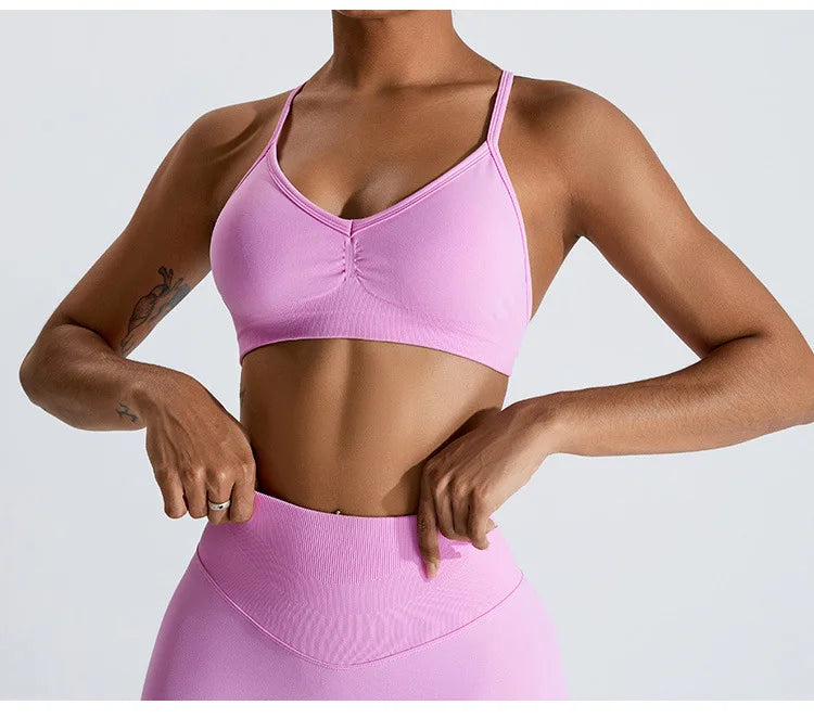 Gym Clothes Women 2 Pcs Yoga Set Sports Bra Seamless High Waist Leggings
