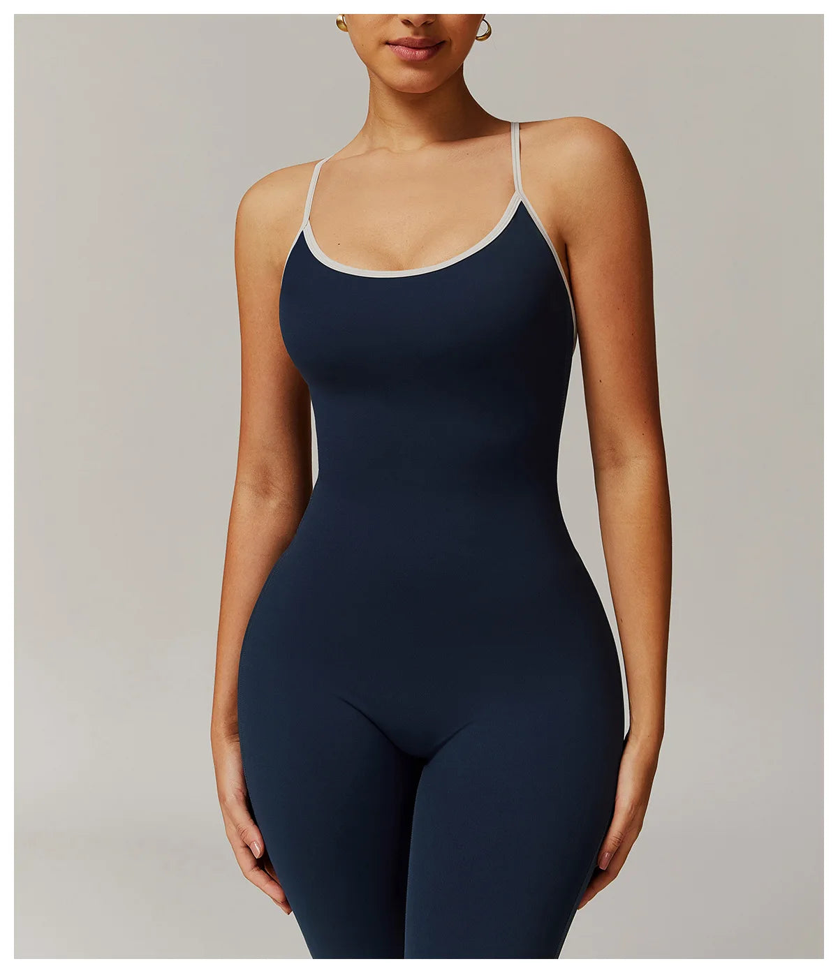 V Back Jumpsuit Gym Set