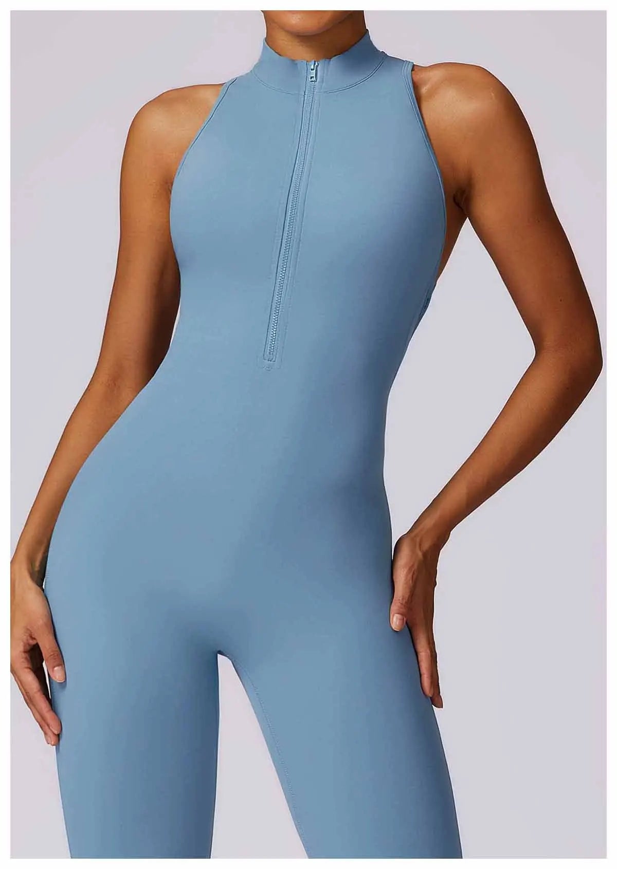 Zipper Yoga Jumpsuit Fitness Sports