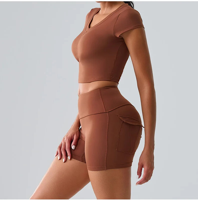 Sexy Women's Feeling Naked Training Set Gym Yoga 2 Pieces