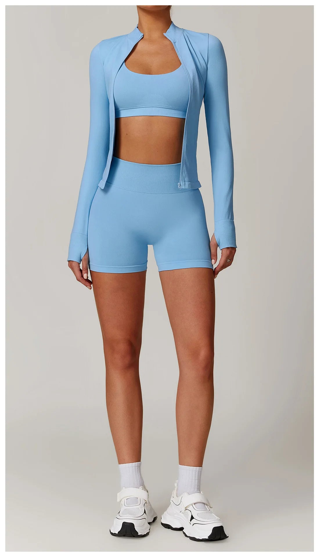 Seamless Yoga Clothes Women's Top Standing Collar Long Sleeved Sports Jacket