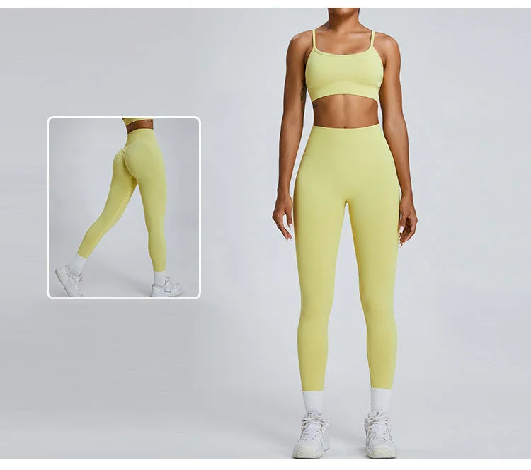 Women's Tracksuit Seamless Fitness Suit 2PCS Yoga Set Sportswear Workout