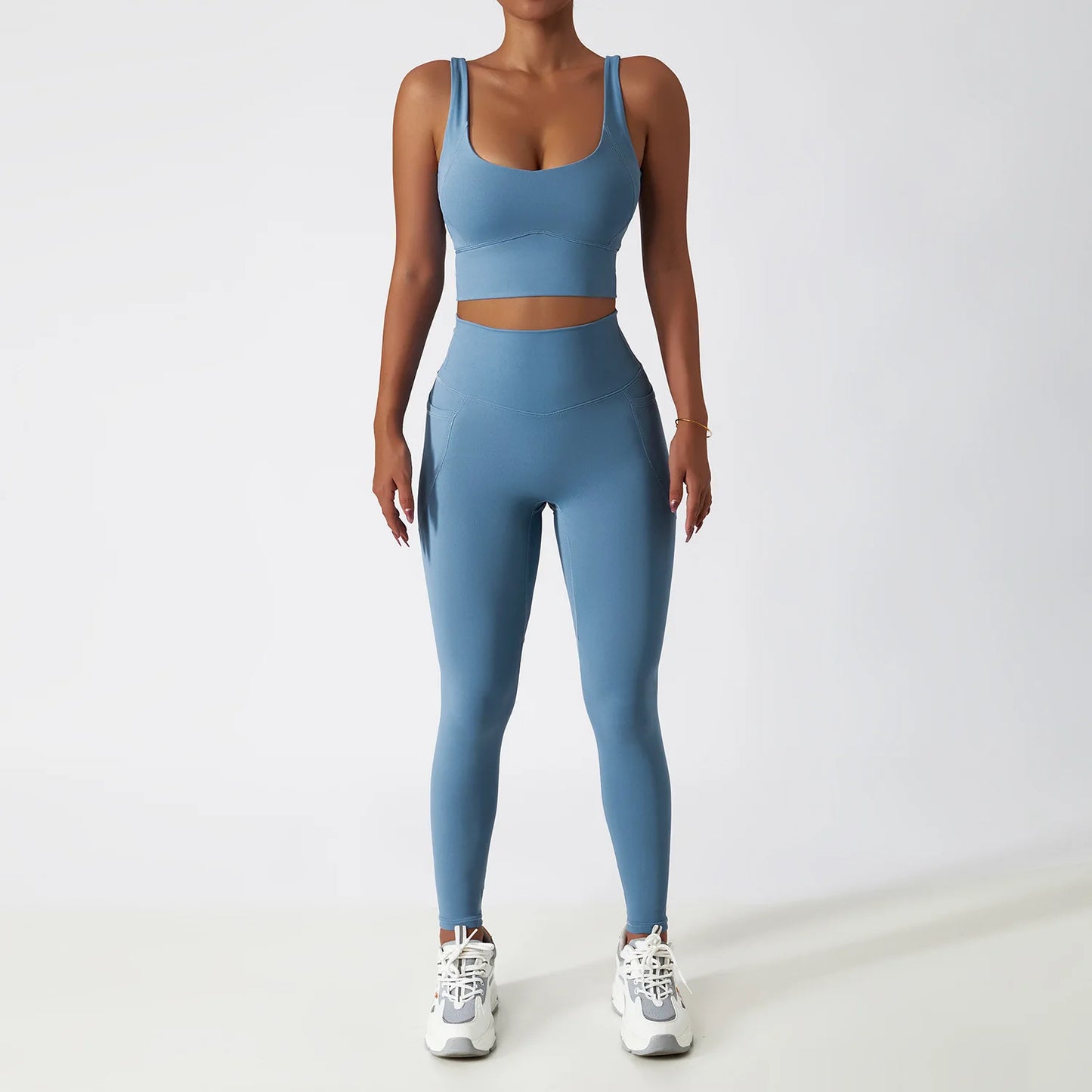 2PCS Seamless Women Tracksuit Yoga Set Workout Sportswear