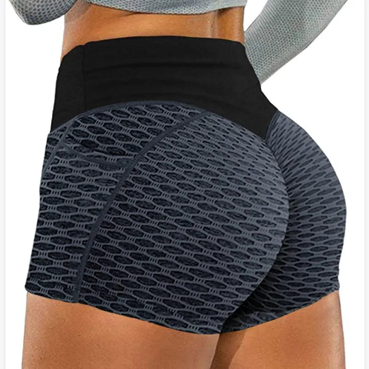 High Waist Honeycomb Yoga Shorts