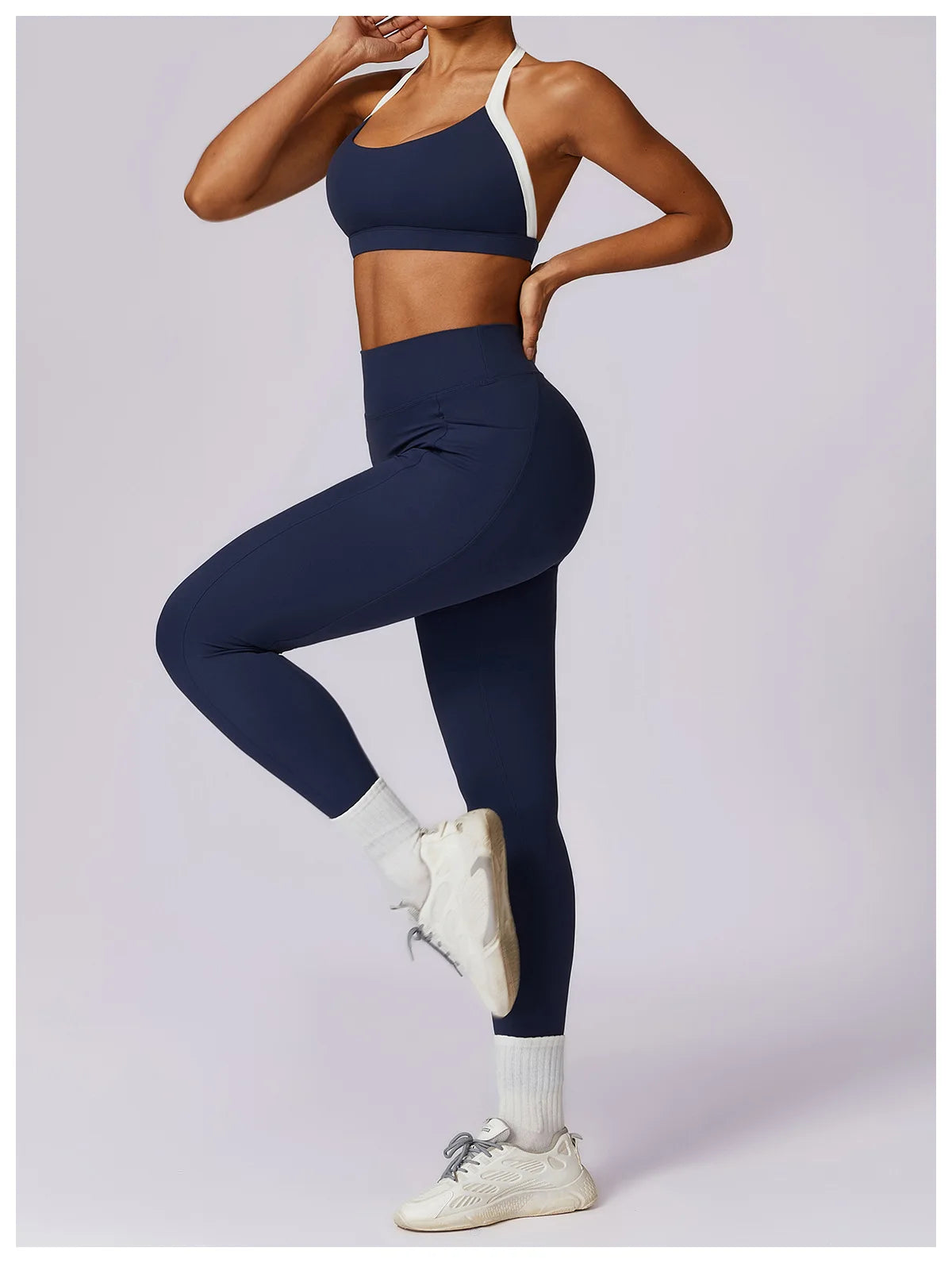 2Pcs Gym Set Women Workout Backless Yoga Suit