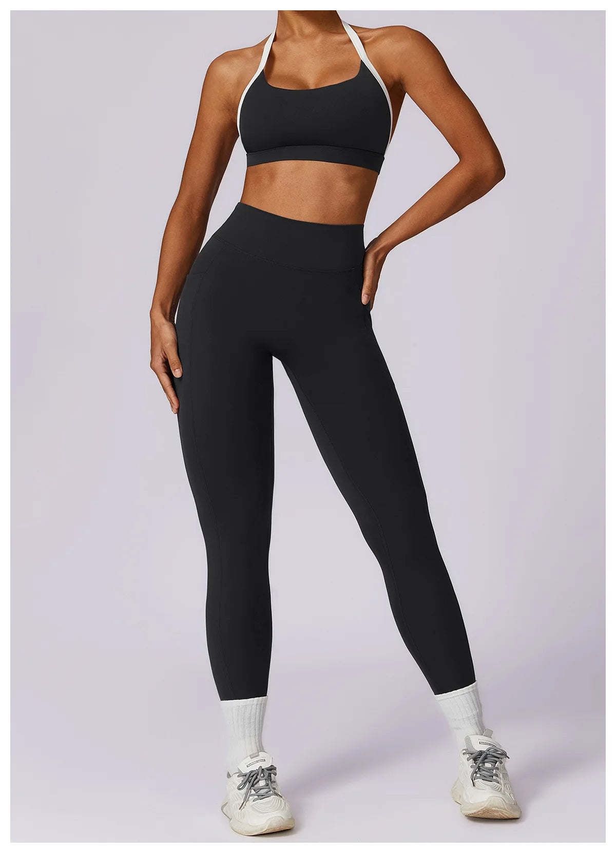 2Pcs Gym Set Women Workout Backless Yoga Suit