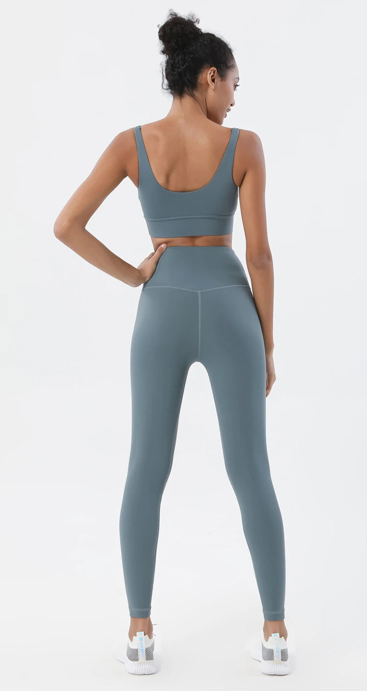 Nylon Tracksuits Women's Yoga Set Sports Suit Gym Fitness