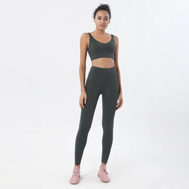 Nylon Tracksuits Women's Yoga Set Sports Suit Gym Fitness