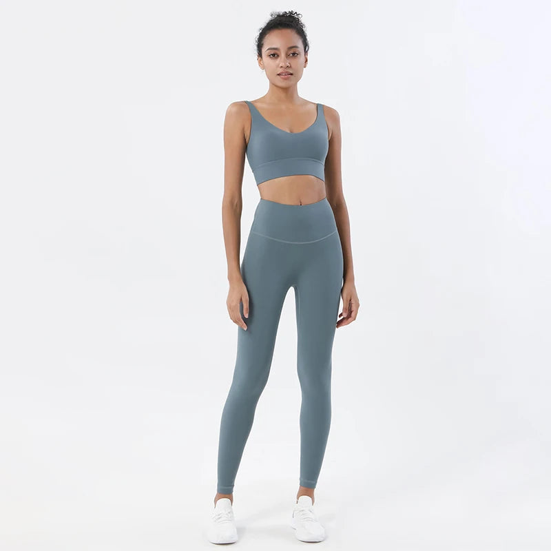 Nylon Tracksuits Women's Yoga Set Sports Suit Gym Fitness
