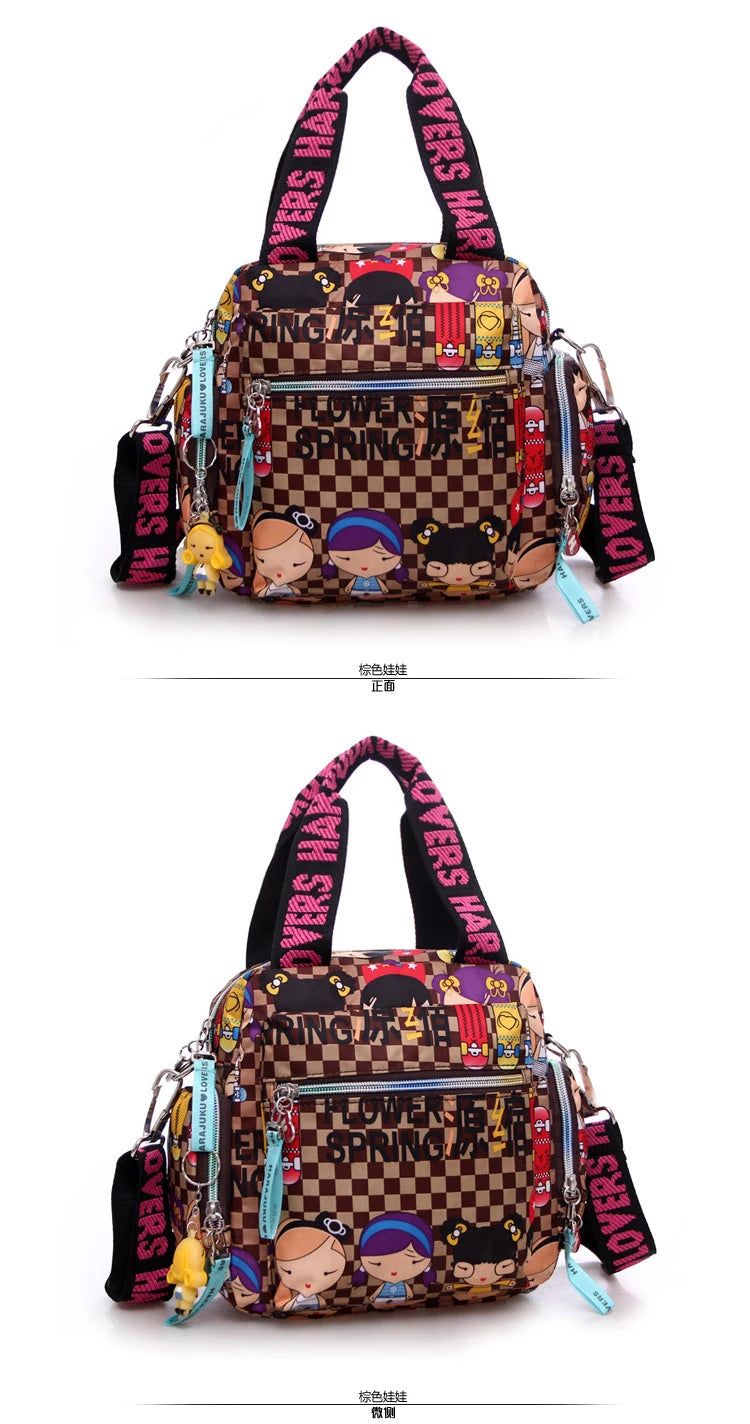 New woman candy color shoulder bag 2021 cowboy bag cute girl Harajuku baby handbag multi-functional Oxford cloth Messenger bag