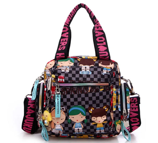 New woman candy color shoulder bag 2021 cowboy bag cute girl Harajuku baby handbag multi-functional Oxford cloth Messenger bag