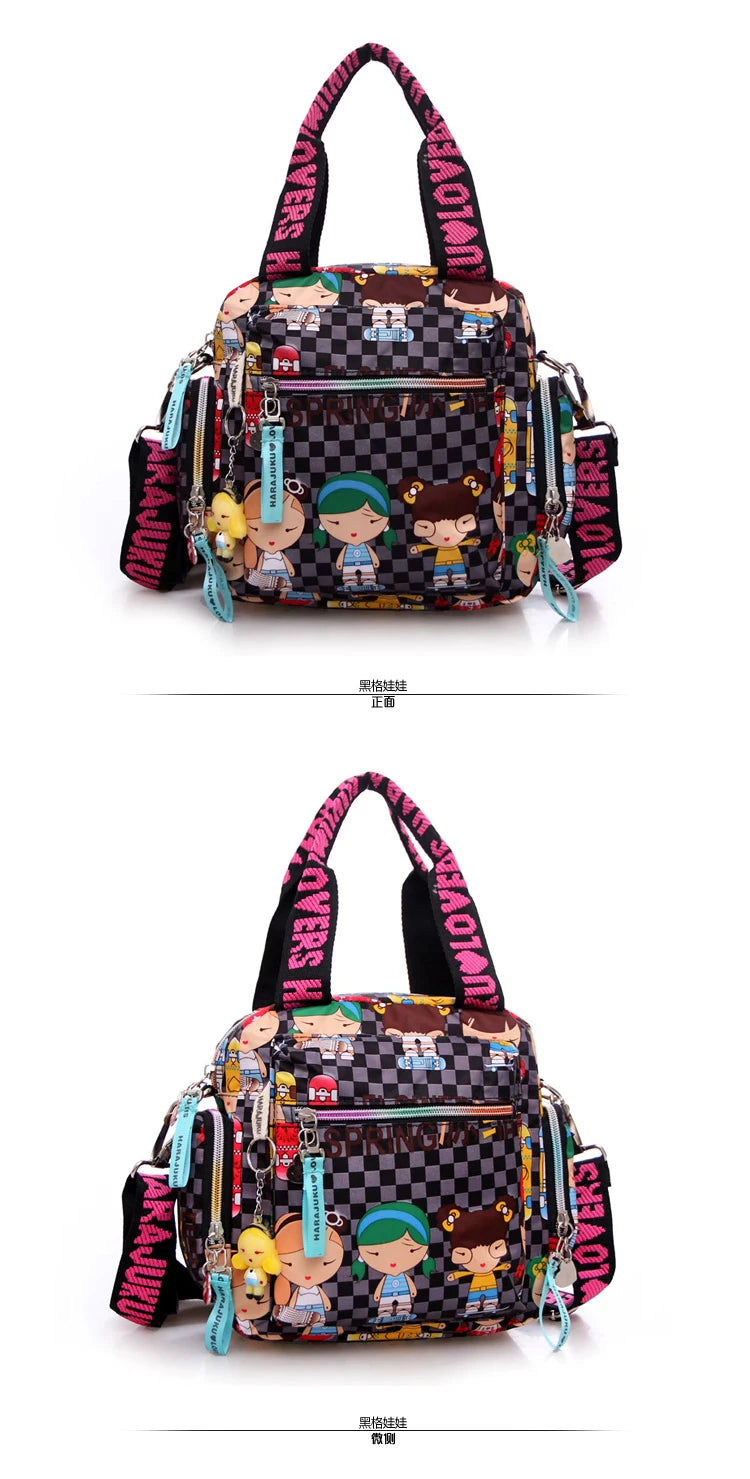 New woman candy color shoulder bag 2021 cowboy bag cute girl Harajuku baby handbag multi-functional Oxford cloth Messenger bag