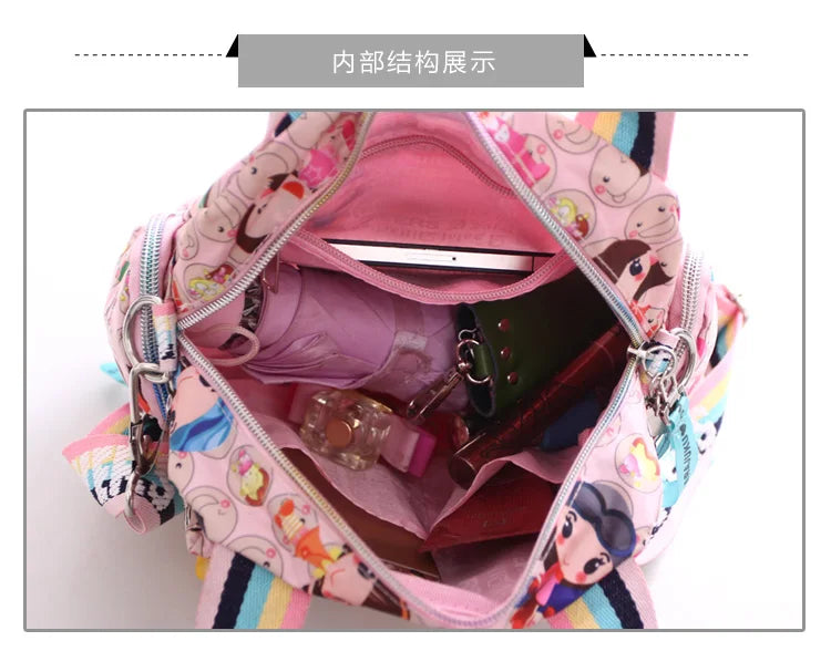 New woman candy color shoulder bag 2021 cowboy bag cute girl Harajuku baby handbag multi-functional Oxford cloth Messenger bag