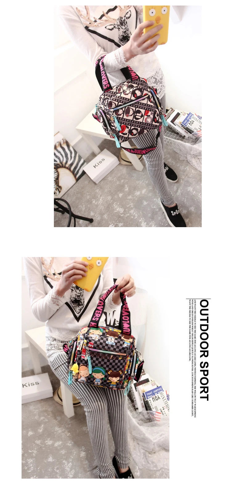 New woman candy color shoulder bag 2021 cowboy bag cute girl Harajuku baby handbag multi-functional Oxford cloth Messenger bag