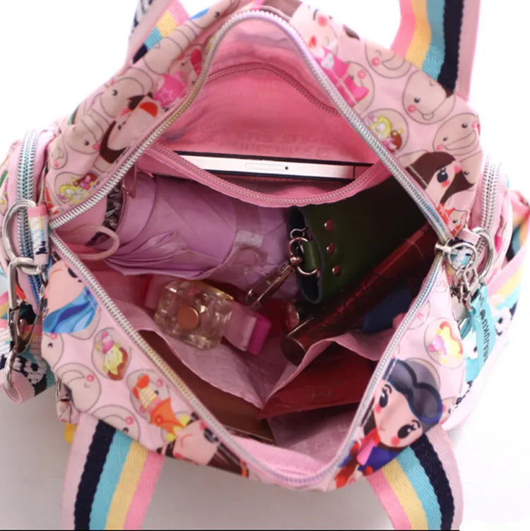 New woman candy color shoulder bag 2021 cowboy bag cute girl Harajuku baby handbag multi-functional Oxford cloth Messenger bag