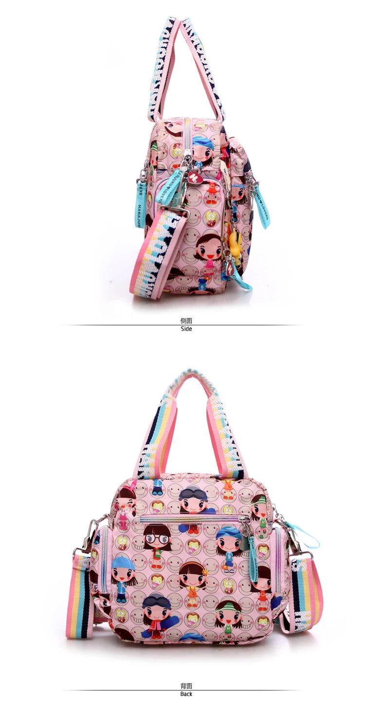 New woman candy color shoulder bag 2021 cowboy bag cute girl Harajuku baby handbag multi-functional Oxford cloth Messenger bag