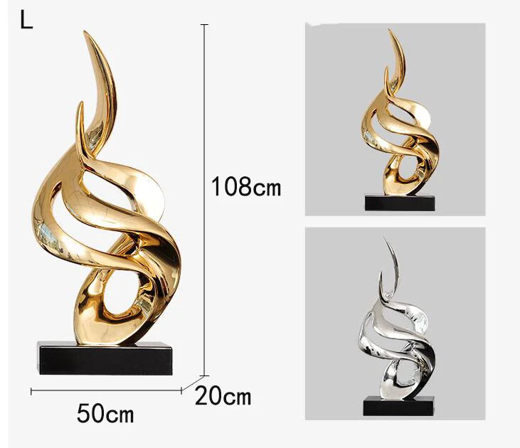 Modern Resin Abstract Floor Sculpture Ornaments Art Home Livingroom Figurines Crafts Hotel Lobby Office Accessories Decoration