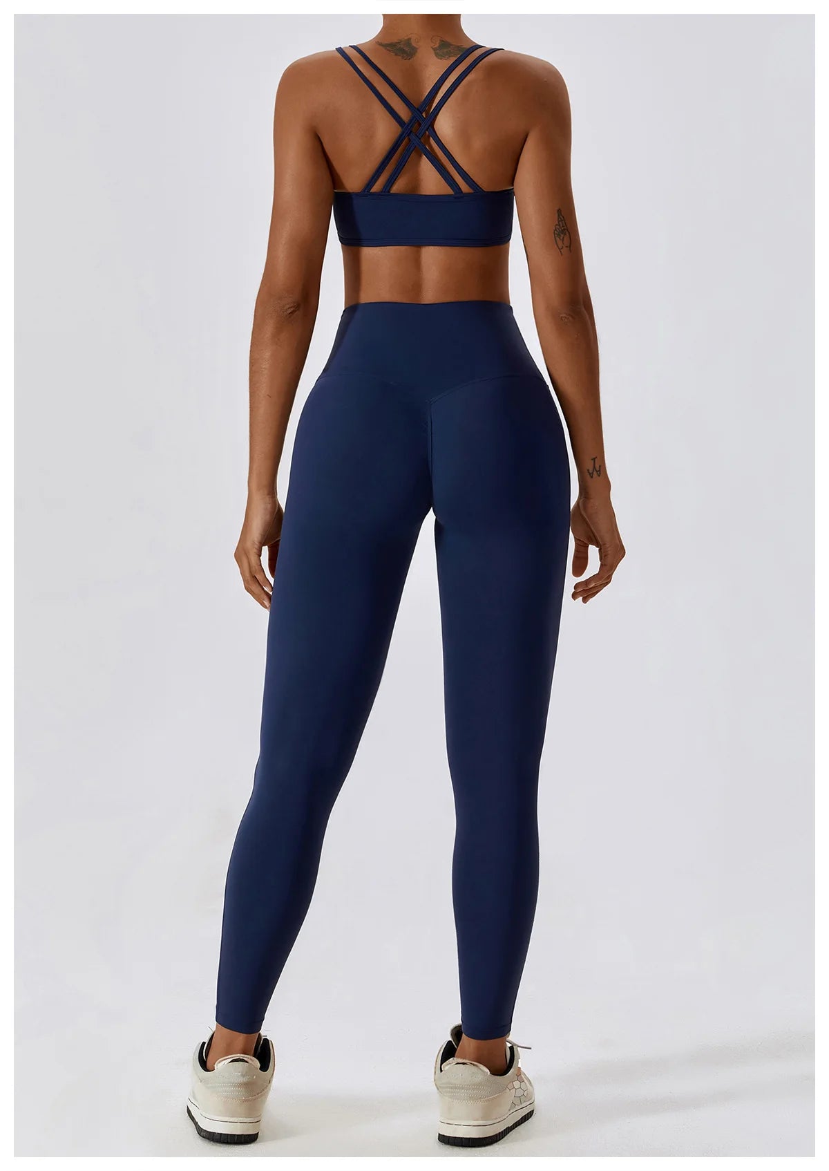 Athletic Wear High Waist Leggings And Top Two Piece Set Seamless Gym