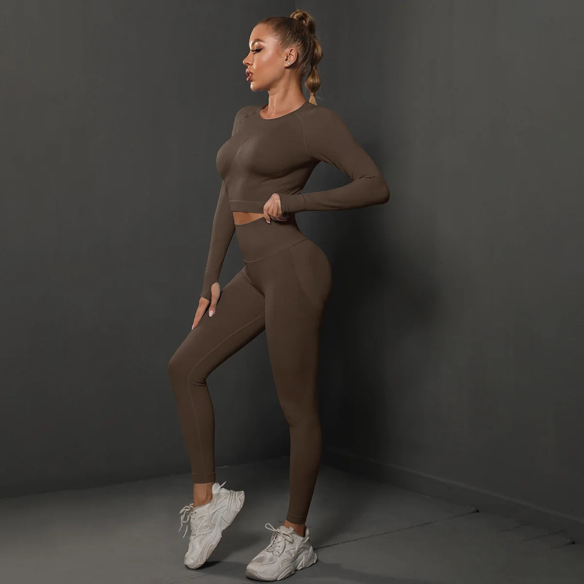 Women Sets 2PCS Energy Seamless Gym Tracksuits Tights Set