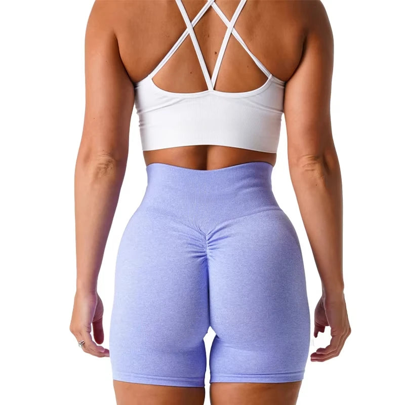 Scrunch Seamless Shorts Spandex Shorts Woman Fitness Elastic Breathable Hip-lifting Leisure Sports Running