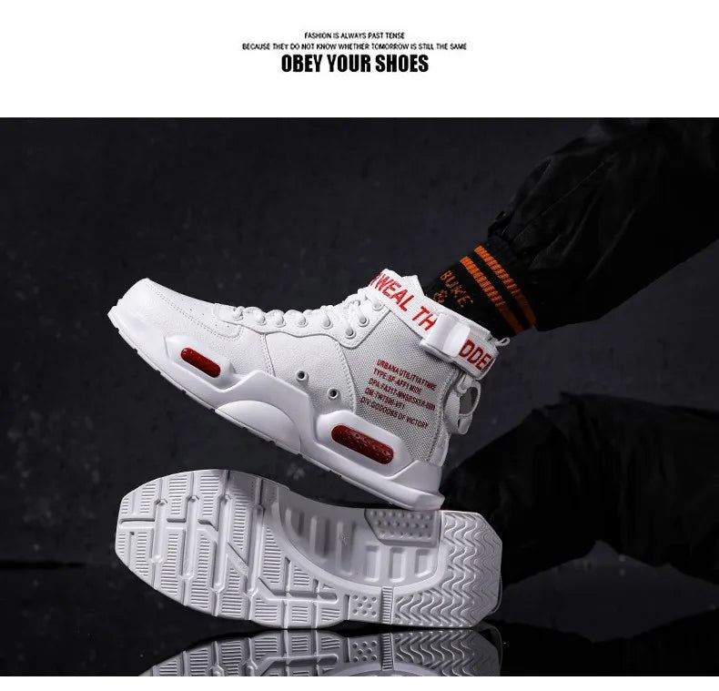 Brand Mens Casual Sneakers High-tops Sneakers Trendy Boys Basketball Sports Tennis Shoes Outdoor Off-road Shoes Couple Sneakers