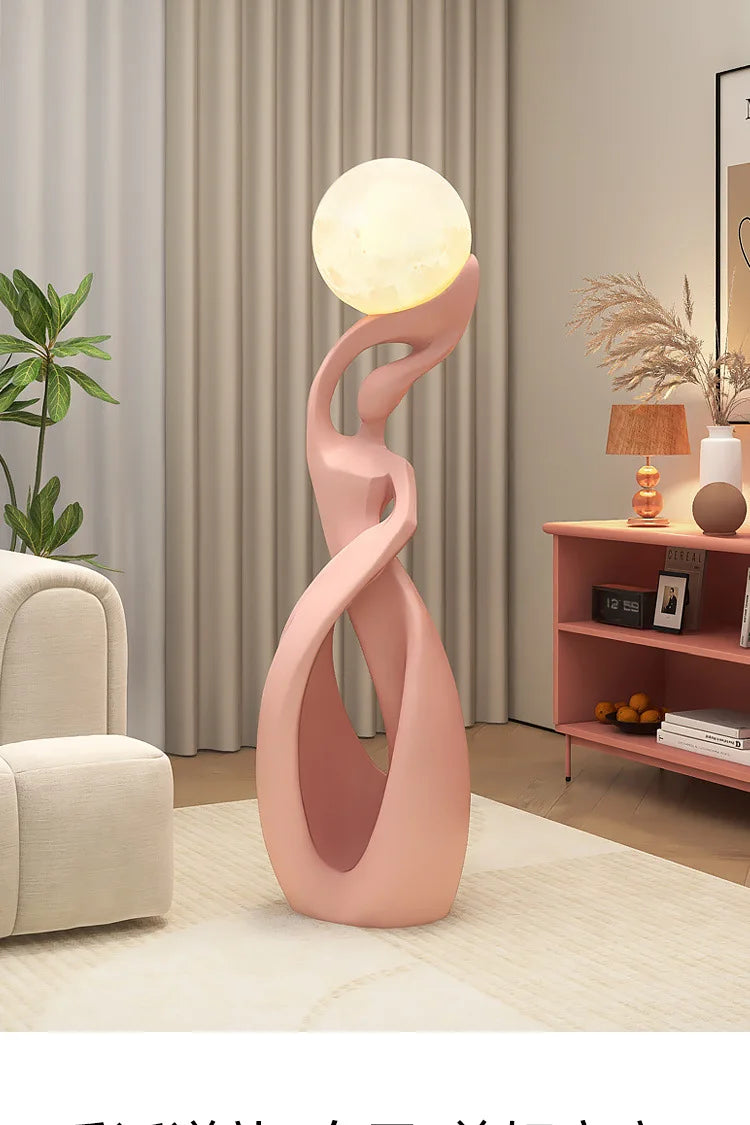 Home Decor Statue Abstract Art Ornaments Nordic Living Room Large Floor Luminous Sculpture Housewarming Gift Interior Figurines