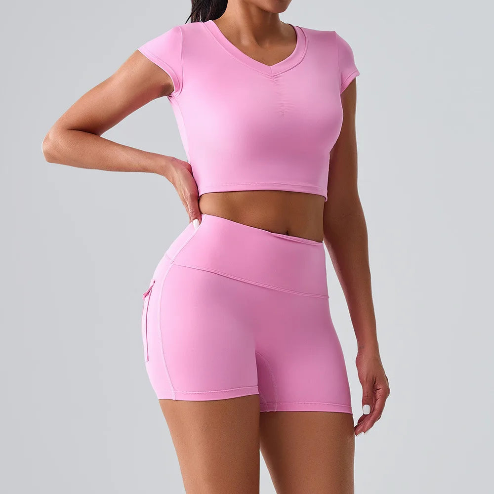Sexy Women's Feeling Naked Training Set Gym Yoga 2 Pieces