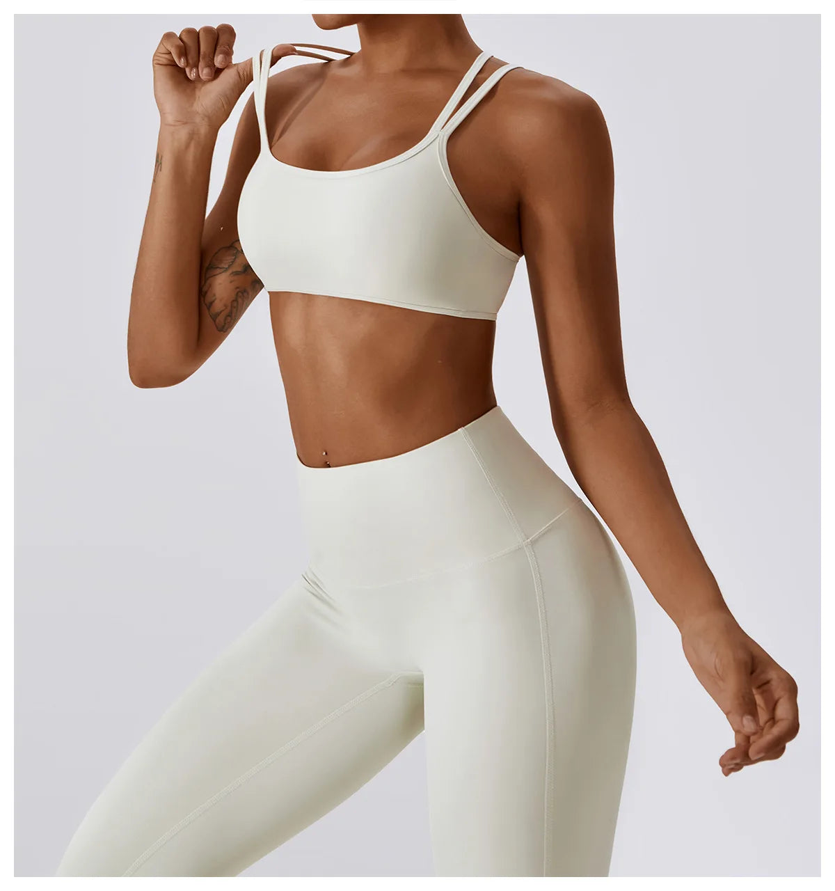 Athletic Wear High Waist Leggings And Top Two Piece Set Seamless Gym